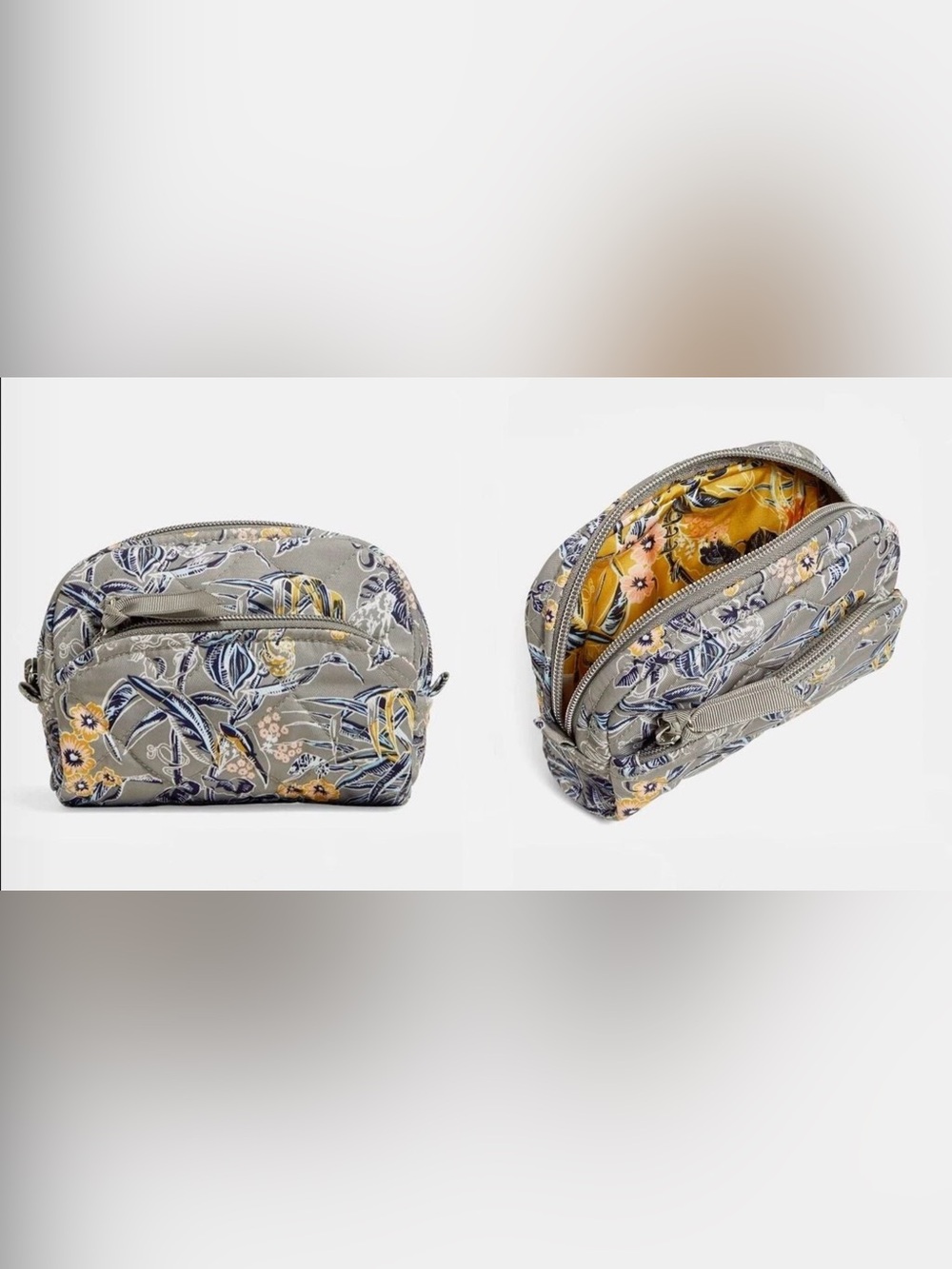 Vera Bradley Mini Cosmetic Bag Rain Forest Toile PerformanceTwill NWT